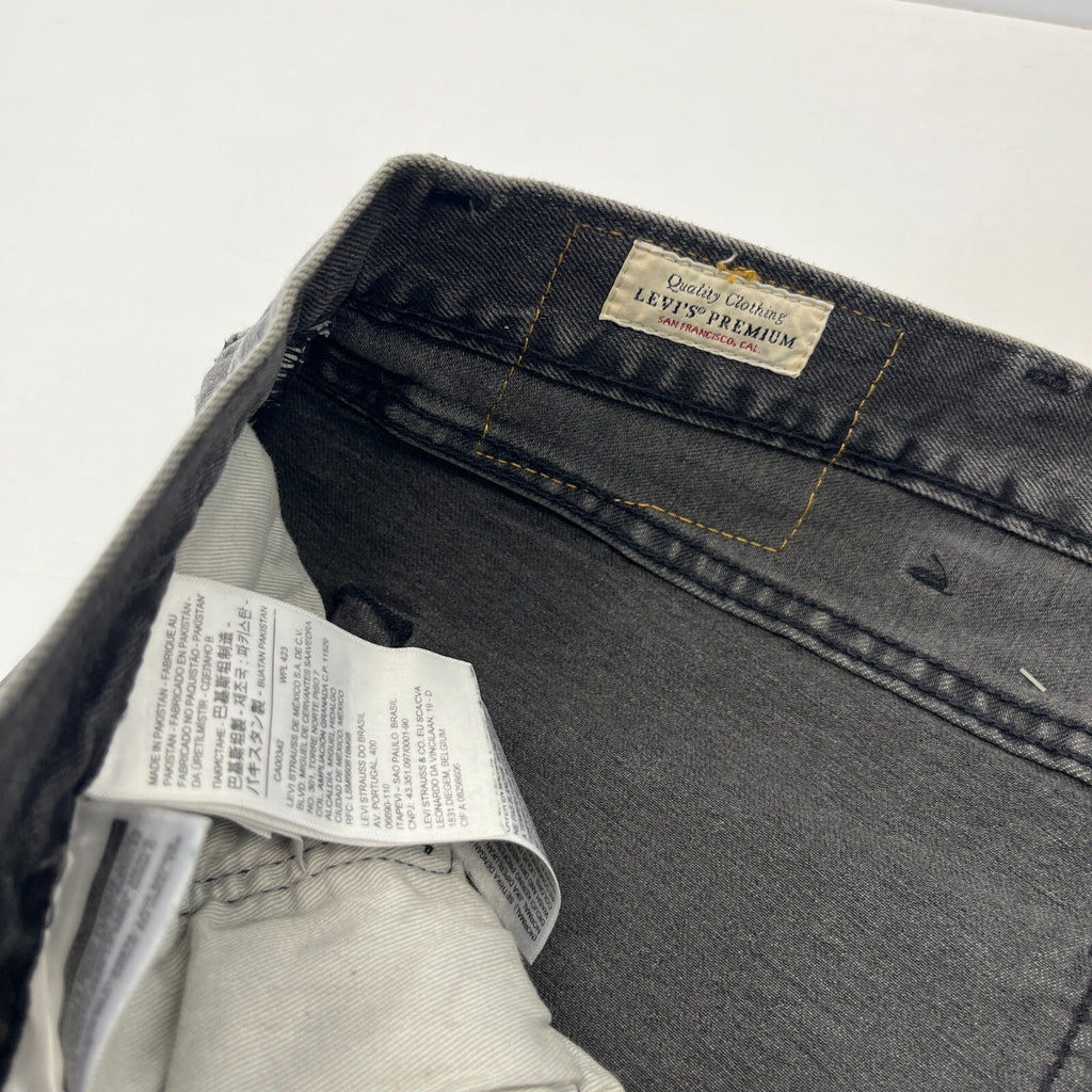 Levis 501 Premium Big E Mens Grey Jeans W46" L32" Straight Leg Button Fly