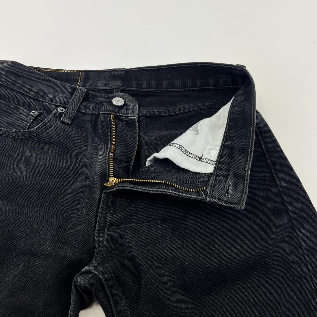 Women's Levi's 505 Regular Fit Jeans W29" L30" Black Denim Straight Leg