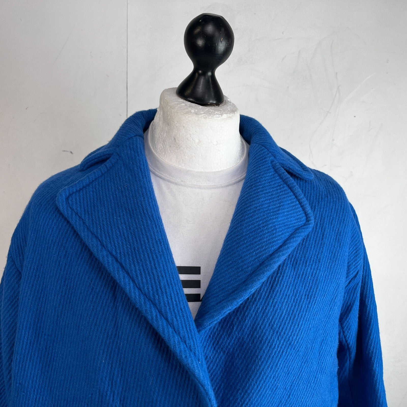 Hobbs Royal Blue Wool Blend Coat Jacket size 16 Single Button Front