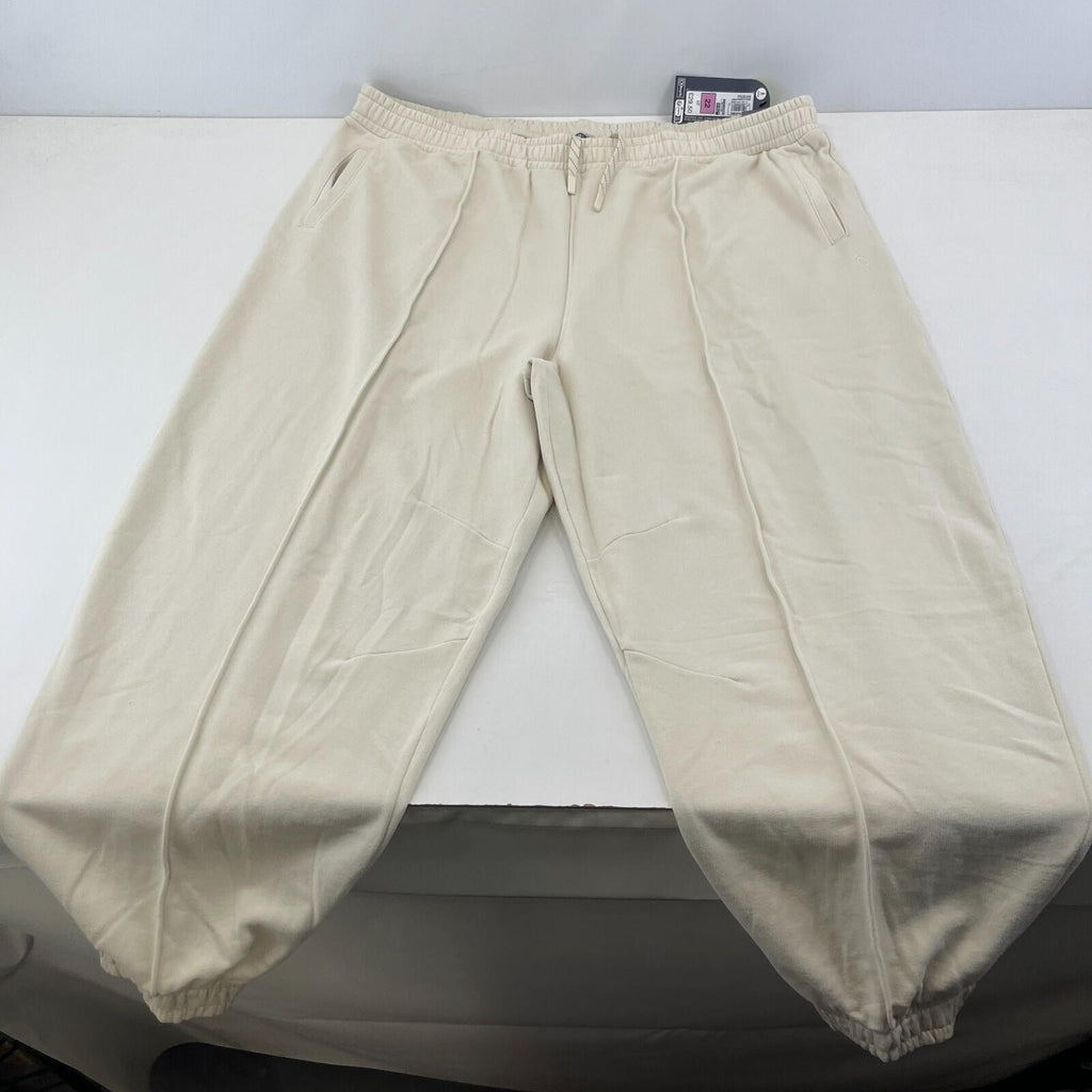 M&S Ladies Goodmove Parachute Joggers Cuffed Trousers Pants Cream UK size 22 New