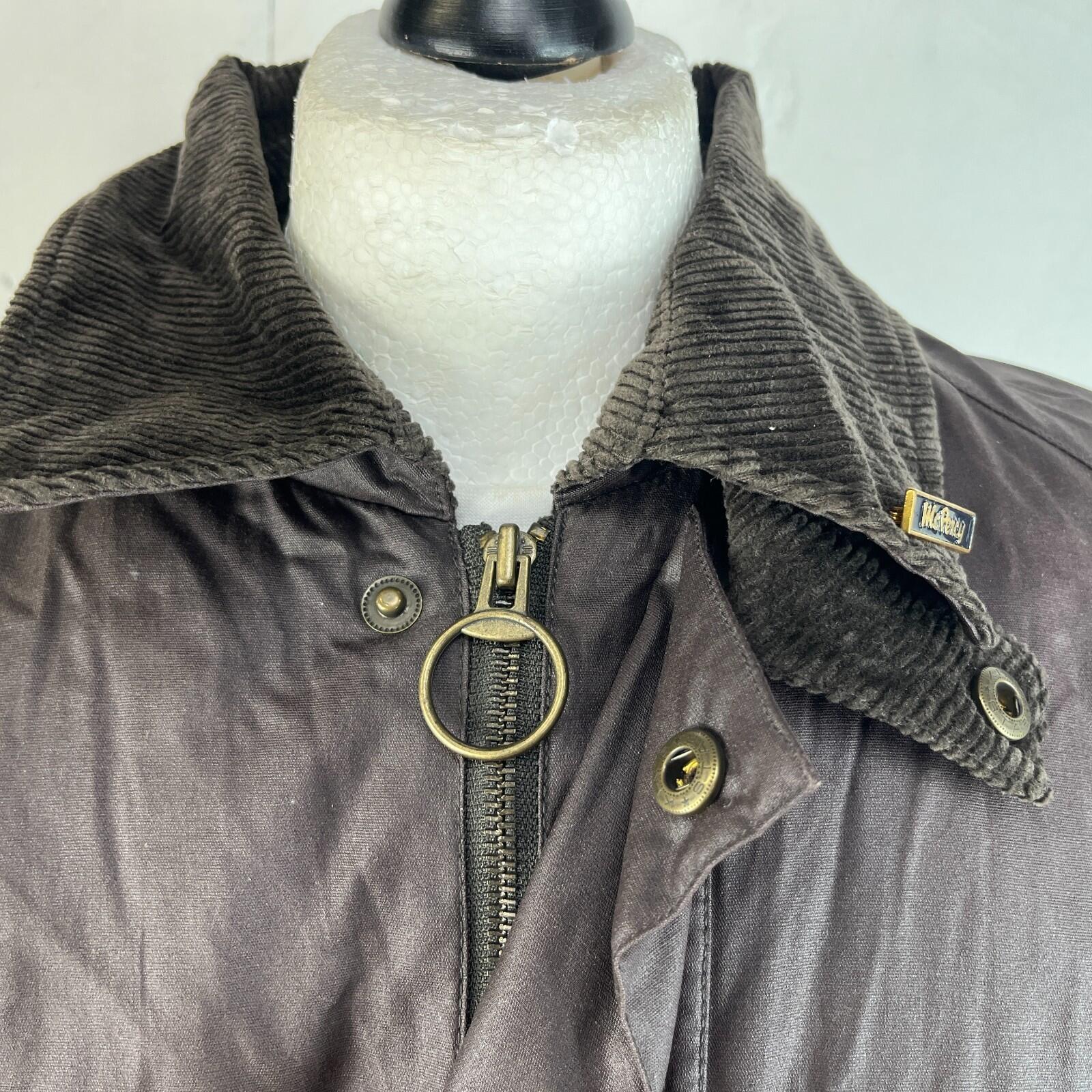 McPercy Harbour Mens Premium Wax Hunting/Farming Jacket in Brown size Large