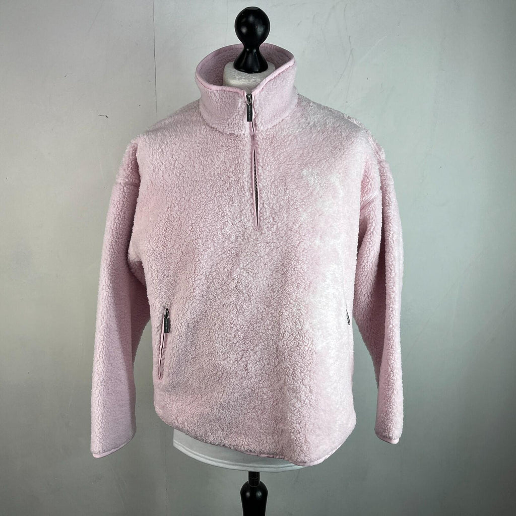 Sweaty Betty Plush Frost Pink Heavy Fleece Long Sleeve Half Zip Size M/12