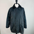 Mc Orvis Wax Jacket Mens size Large Black Waxed Coat Made in the UK