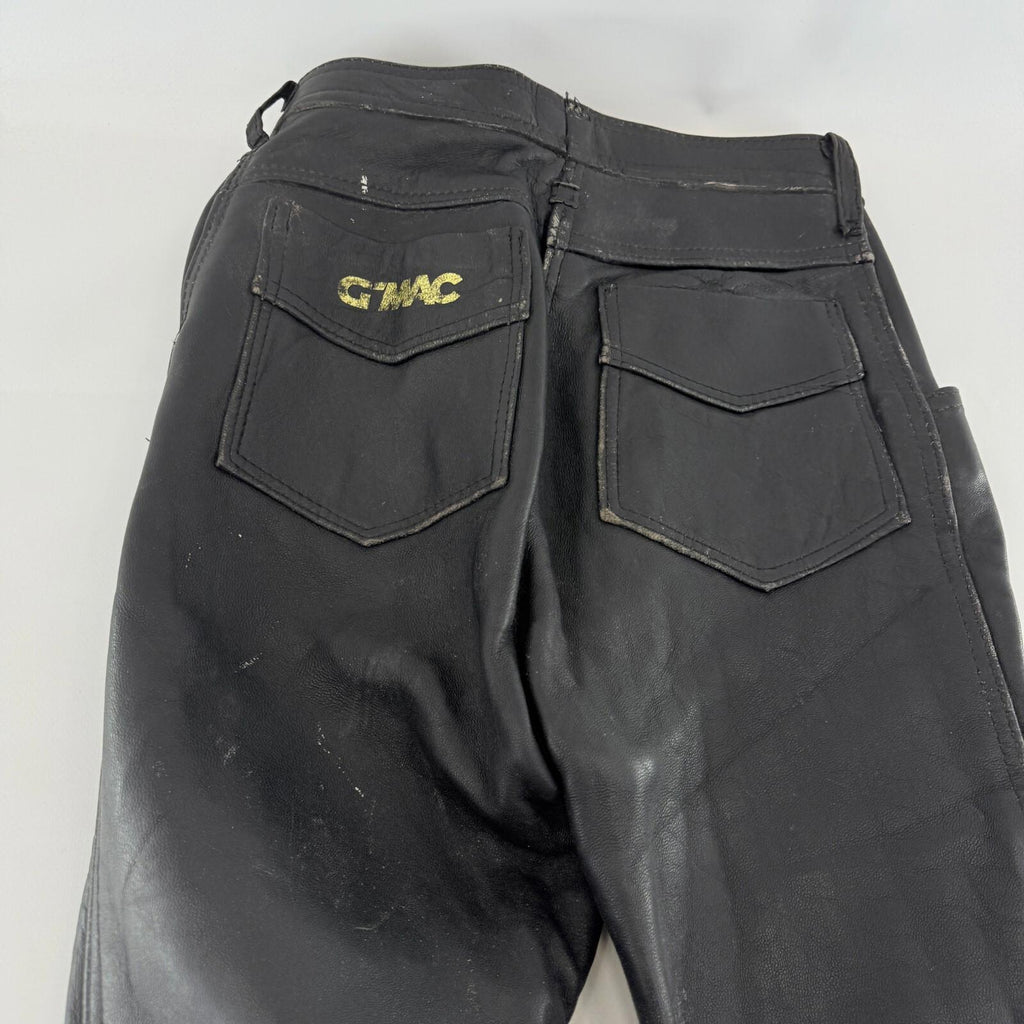 Vintage G.MAC Scottish Leather Jeans Trousers Super Skinny W24" L30" Lace Up Fly