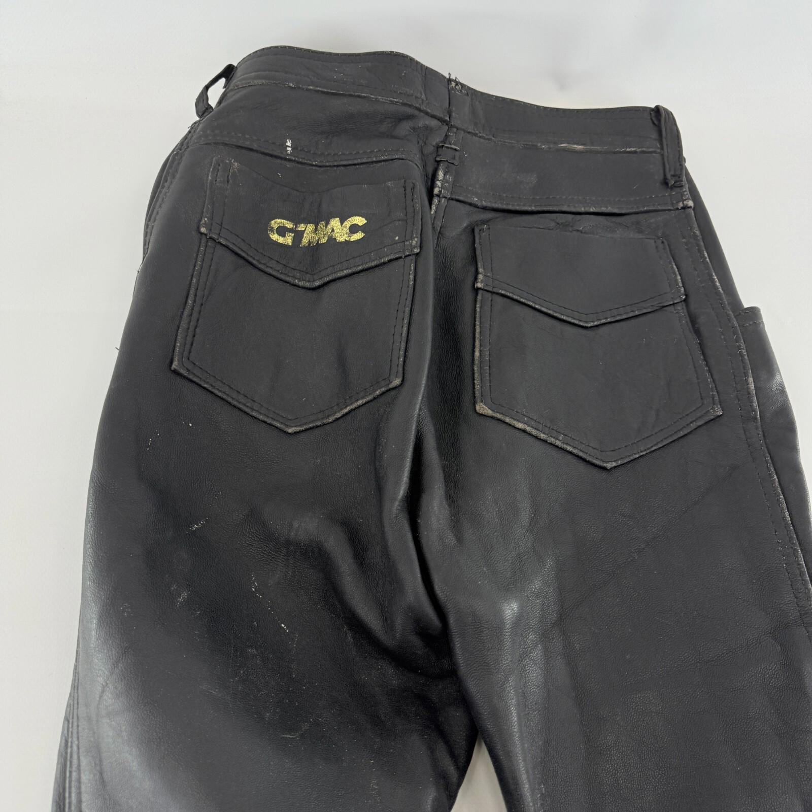 Vintage G.MAC Scottish Leather Jeans Trousers Super Skinny W24" L30" Lace Up Fly