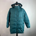 L L Bean Puffer Coat Women's Size 3XL (18) Green Hooded Goose Down Insulated