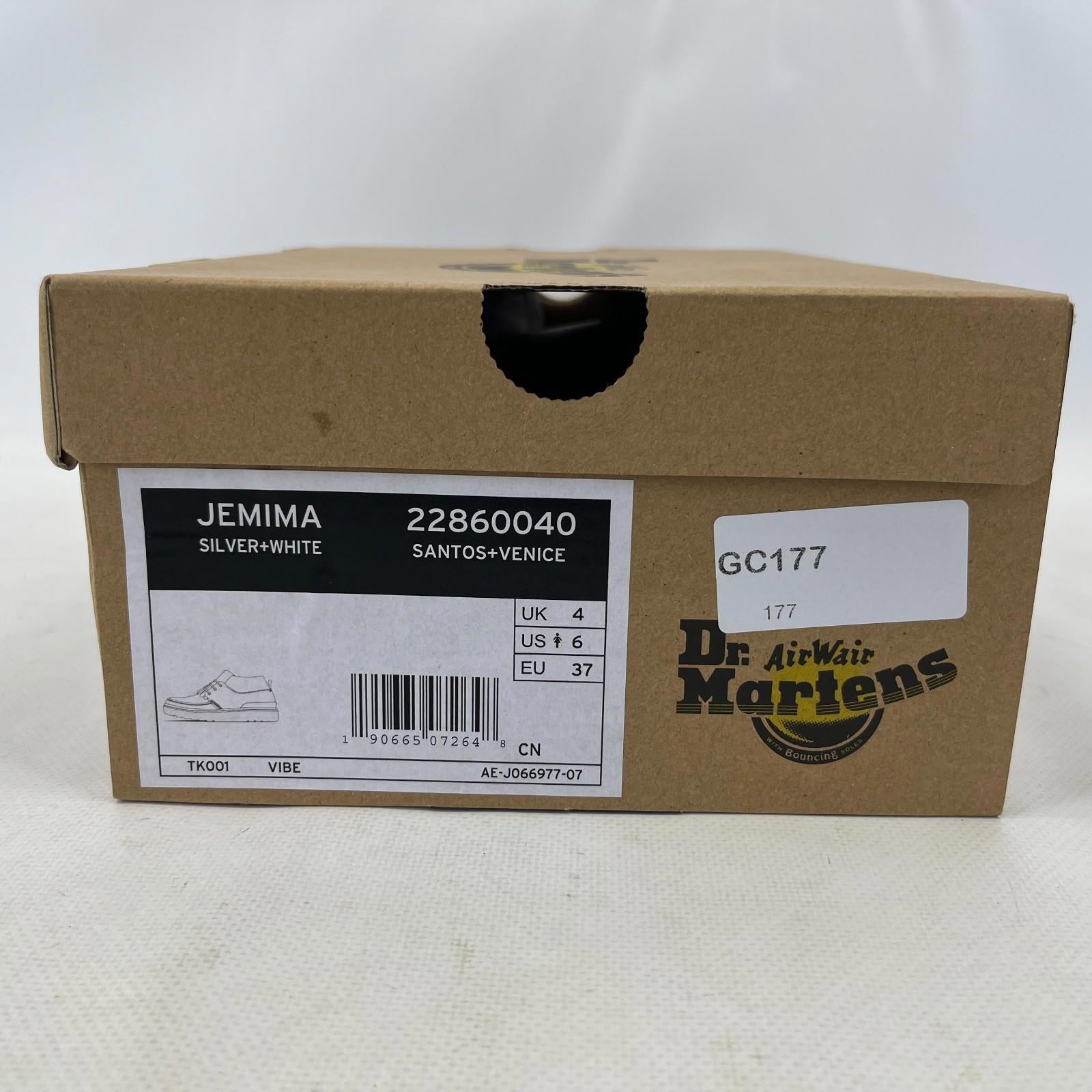 Dr Martens Jemima Silver & White Leather Kiltie Chukka Boots Shoes Womens UK 4