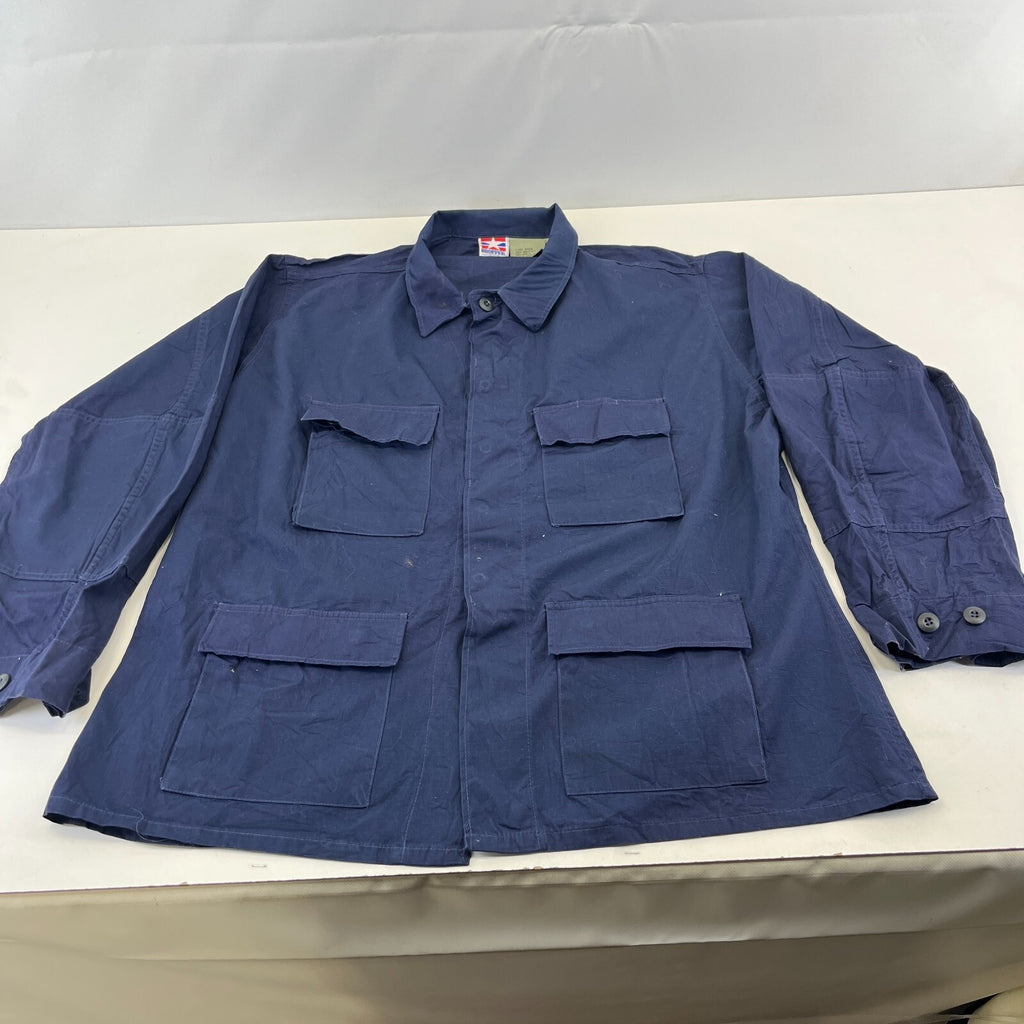 US Navy Chore Jacket Navy Blue Ripstop Workwear size XL-Regular