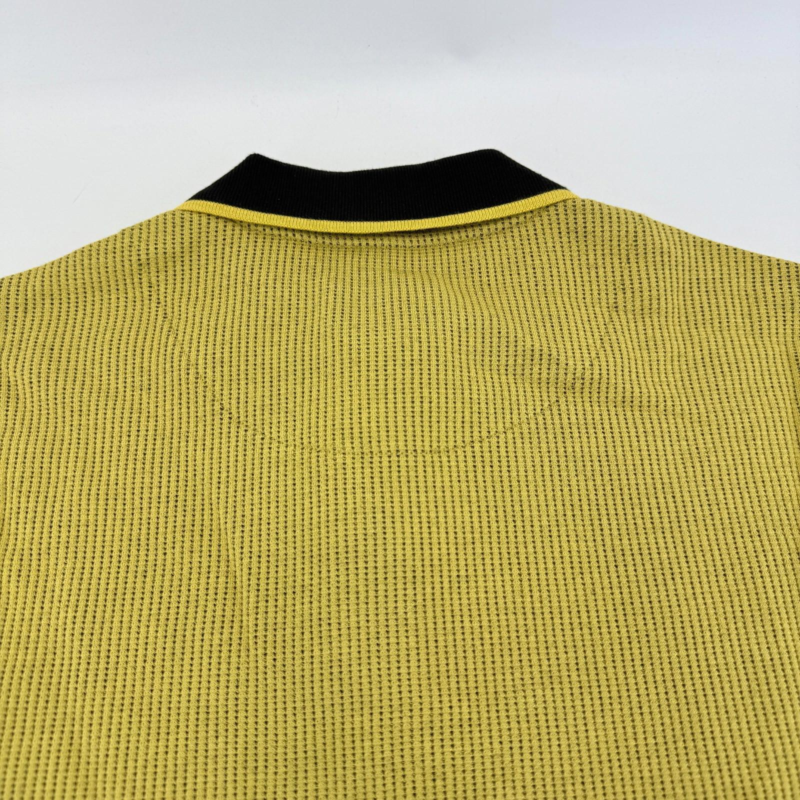 Ska & Soul Men's Waffle Knit Polo in Mustard Yellow size M - New - Model SS/2533