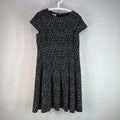 Hobbs Short Sleeve Midi Dress in Black Polka Dot UK size 16