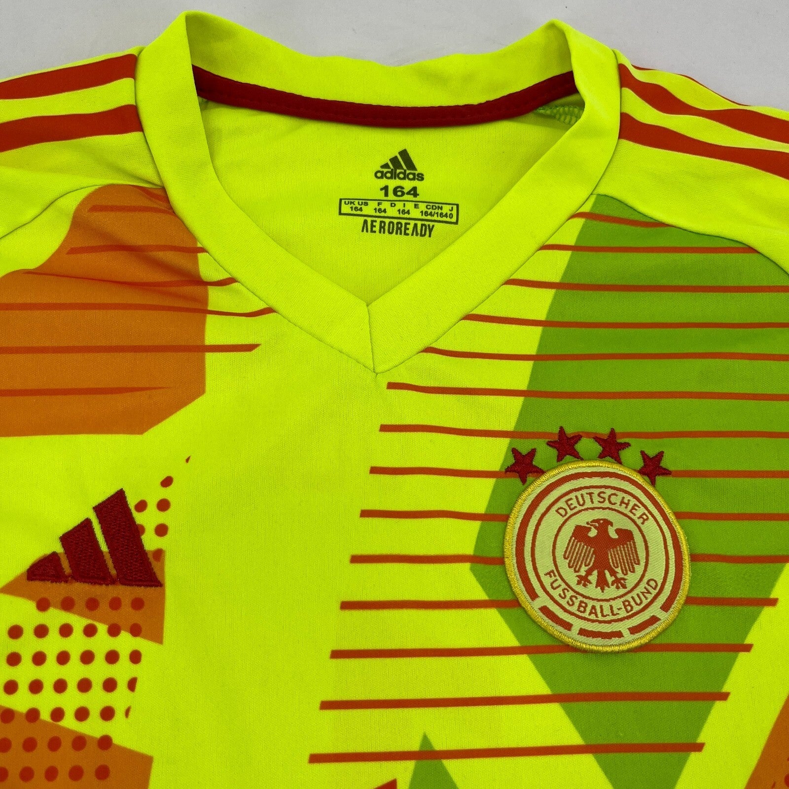 Adidas Germany 2024 Tiro T24 Pro Short Sleeve Goalkeeper Shirt size 164 13-14yrs