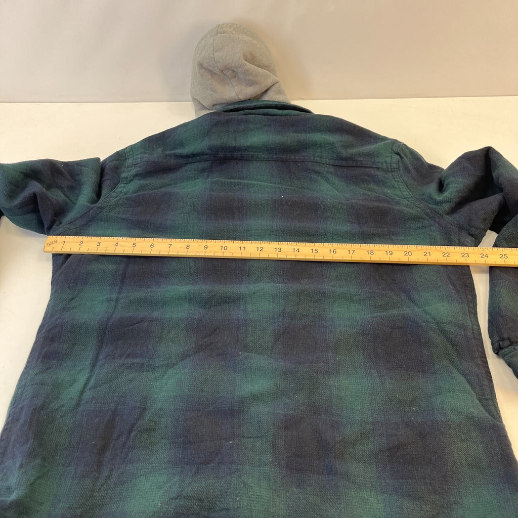 American Eagle Men's Fleece Insulated Hooded Shacket Jacket Lumberjack Shirt M