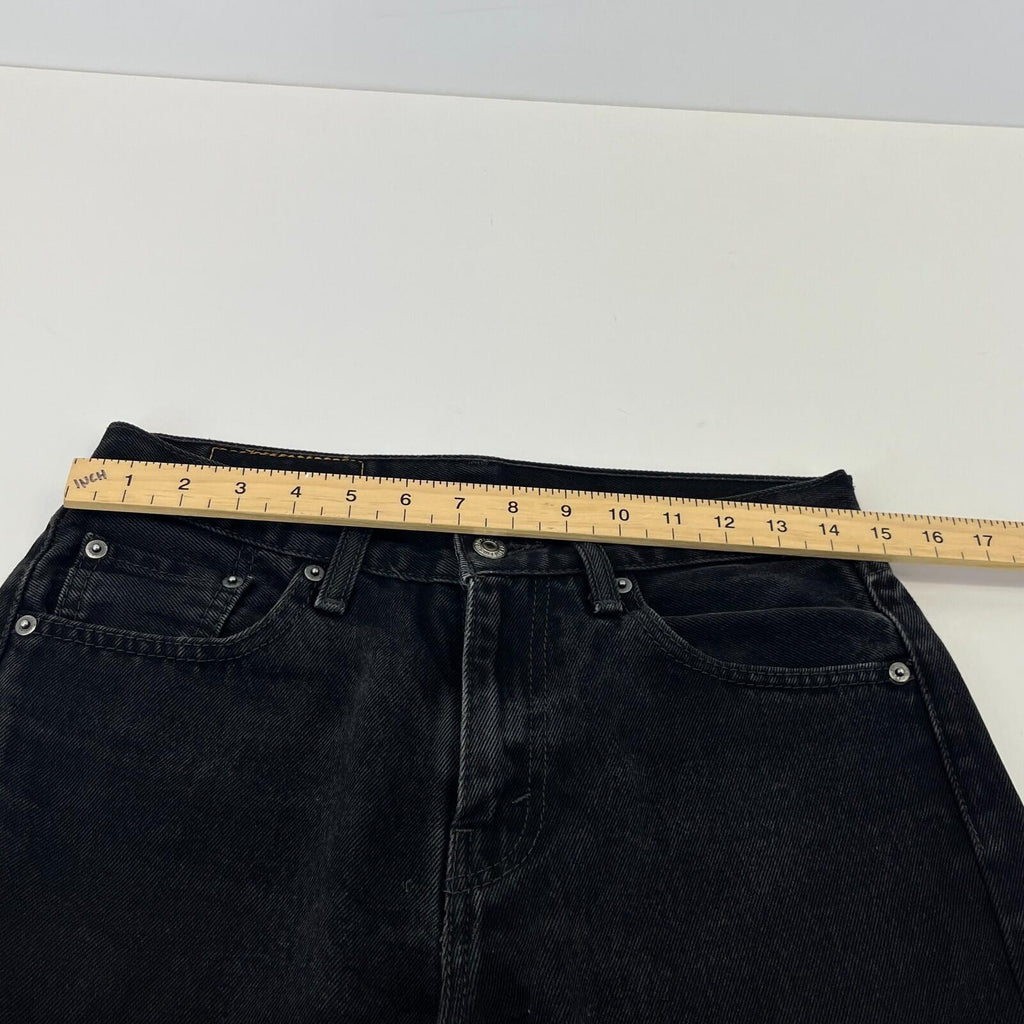 Women's Levi's 505 Regular Fit Jeans W29" L30" Black Denim Straight Leg