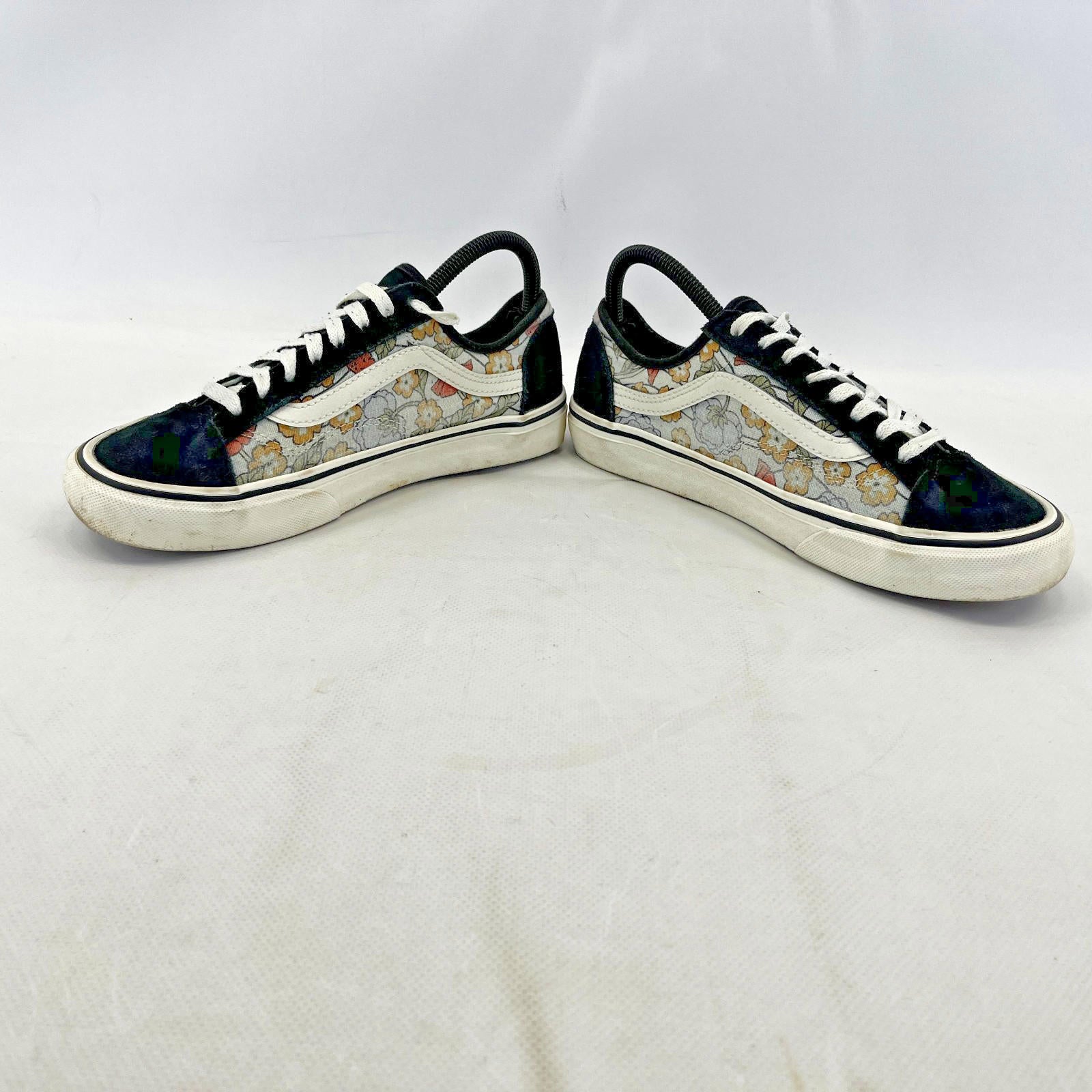 Vans Off the Wall Trainers Floral & Suede Low Top Skate Sneaker UK size 5.5