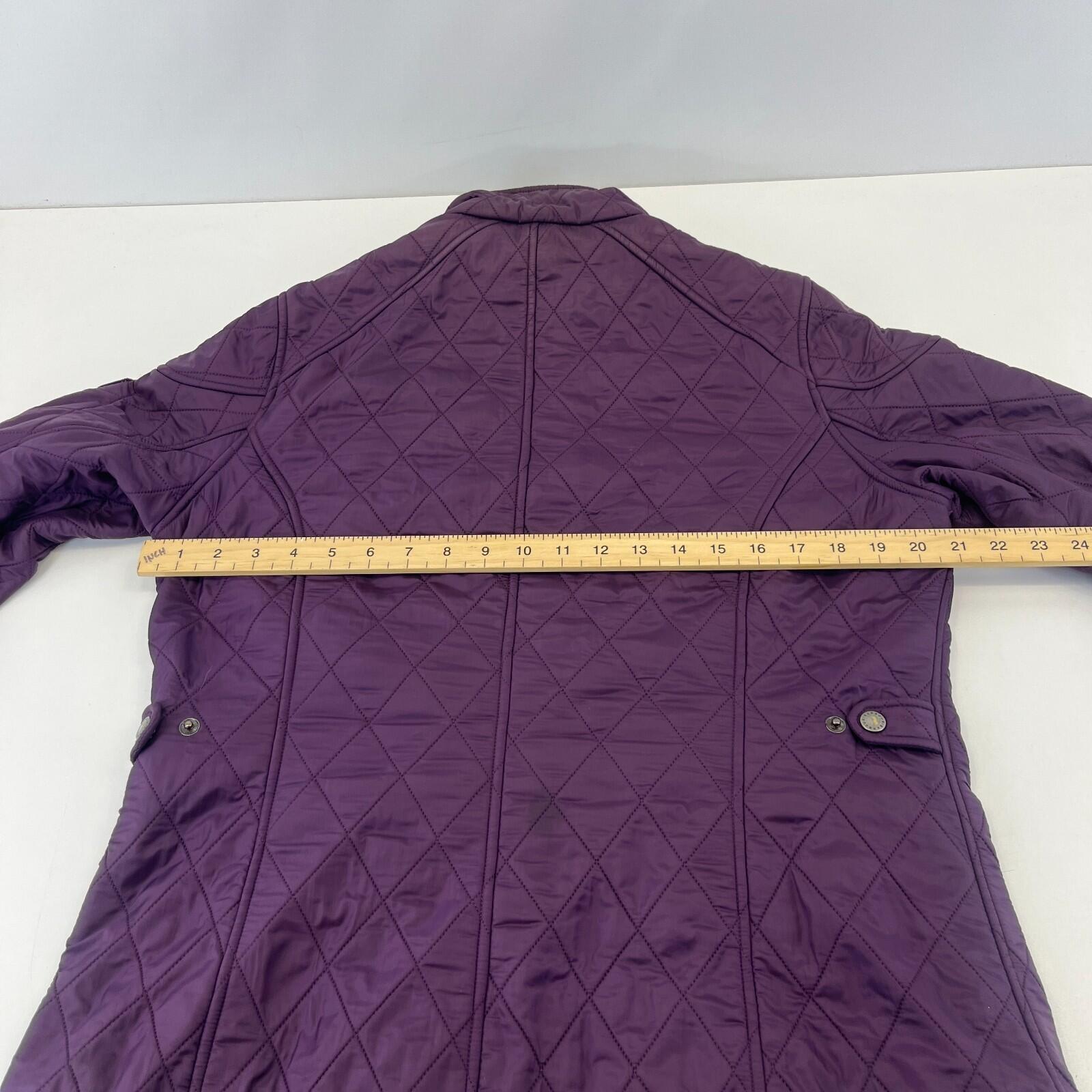 Barbour International Women's Quilted Jacket in Purple size 14 Fleece Lined