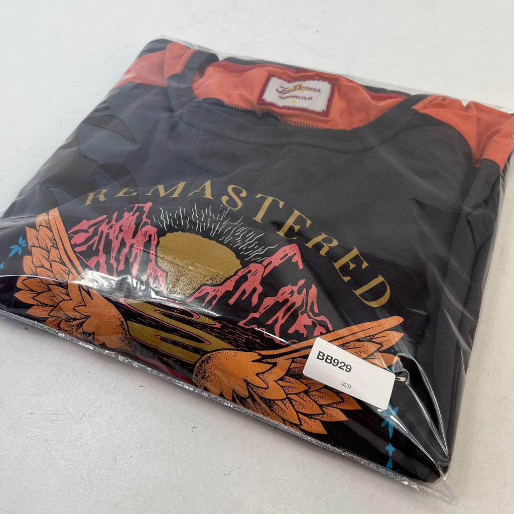 Joe Browns Biker T-shirt Mens Brown/Orange size 6XL Crew Neck Long Sleeve Cotton