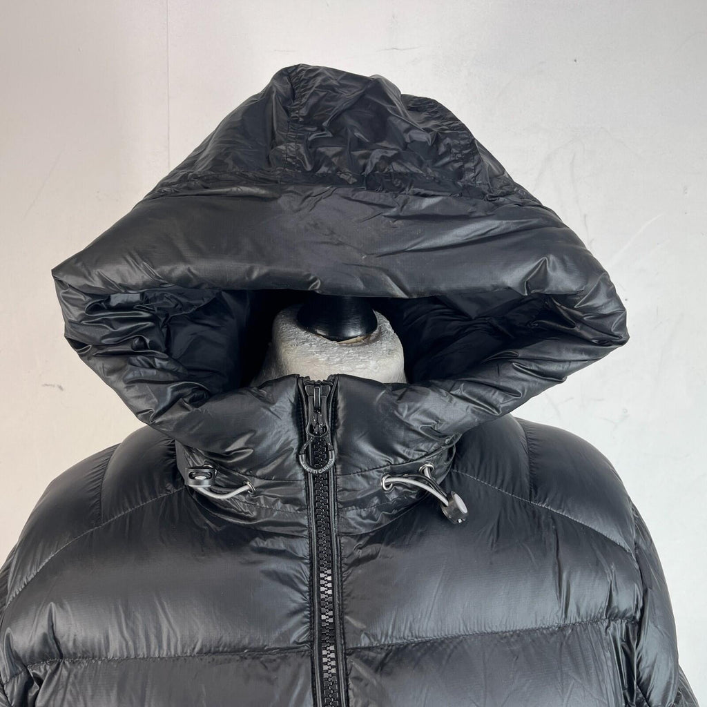 Mens Zavetti Canada Black Super Puffer Parka Jacket with Hood size Large