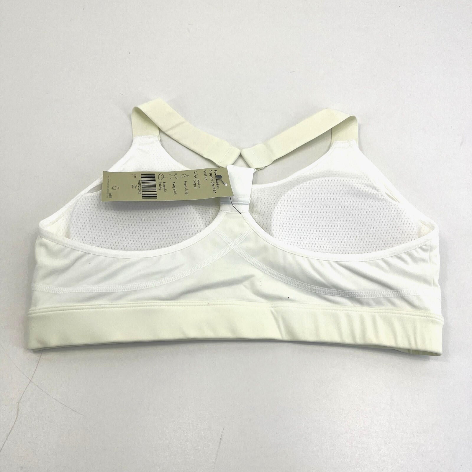 Sweaty Betty Power Medium Support Sports Bra in Ivory White size Large