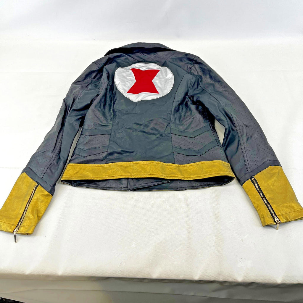 Marvel Studios Black Widow Faux Leather Jacket Coat size S Movie Film Cosplay