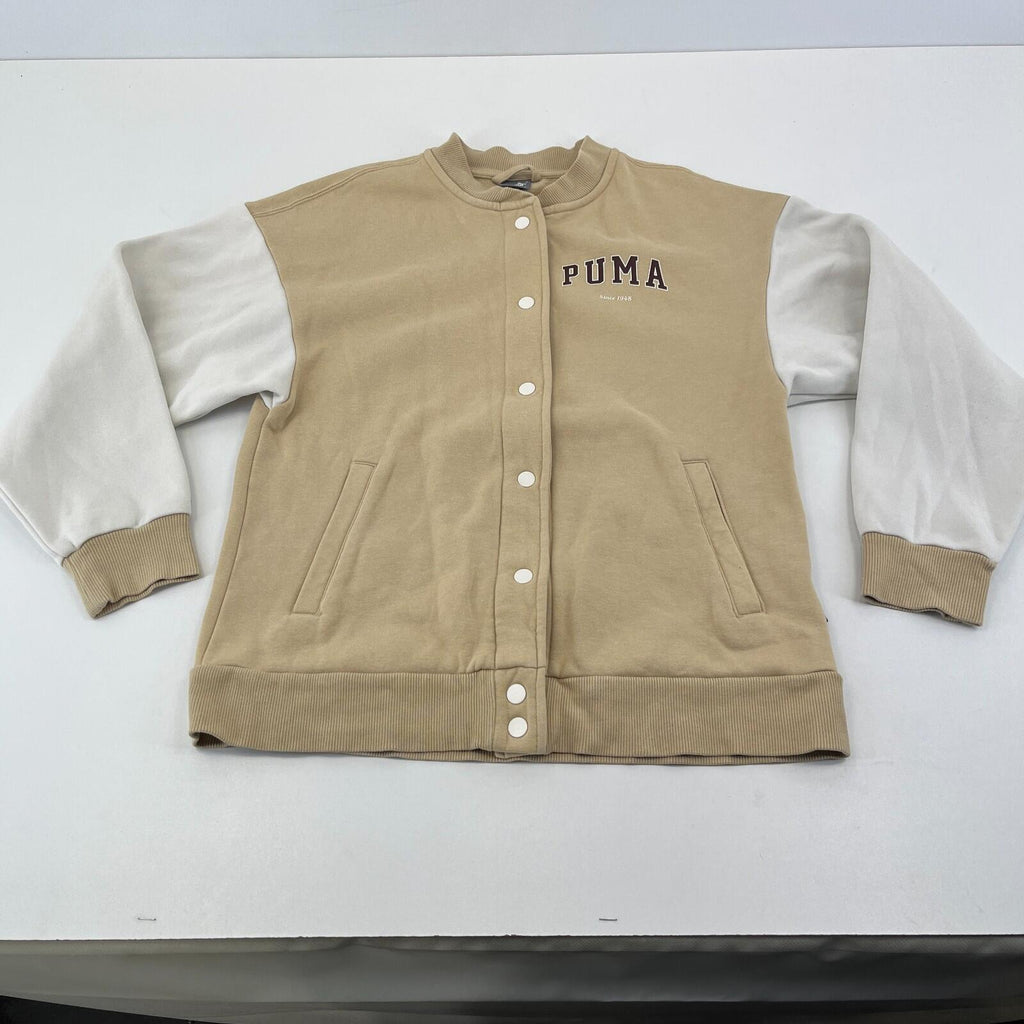 Puma Varsity Track Jacket UK Men's size XS in Beige & Cream