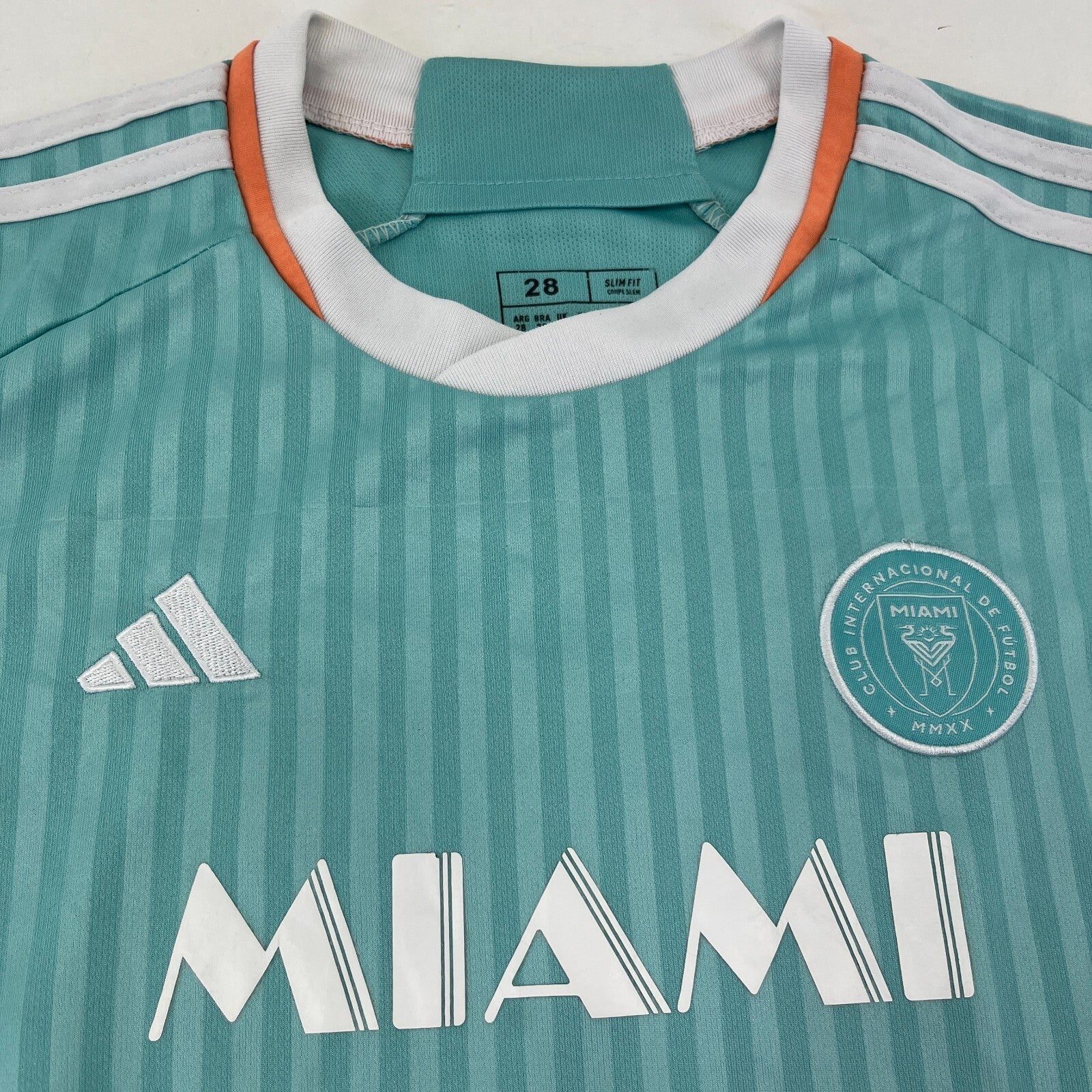Inter Miami 2024/25 Kids Third Kit Football Shirt Messi 10 Turquoise 12-13 Years