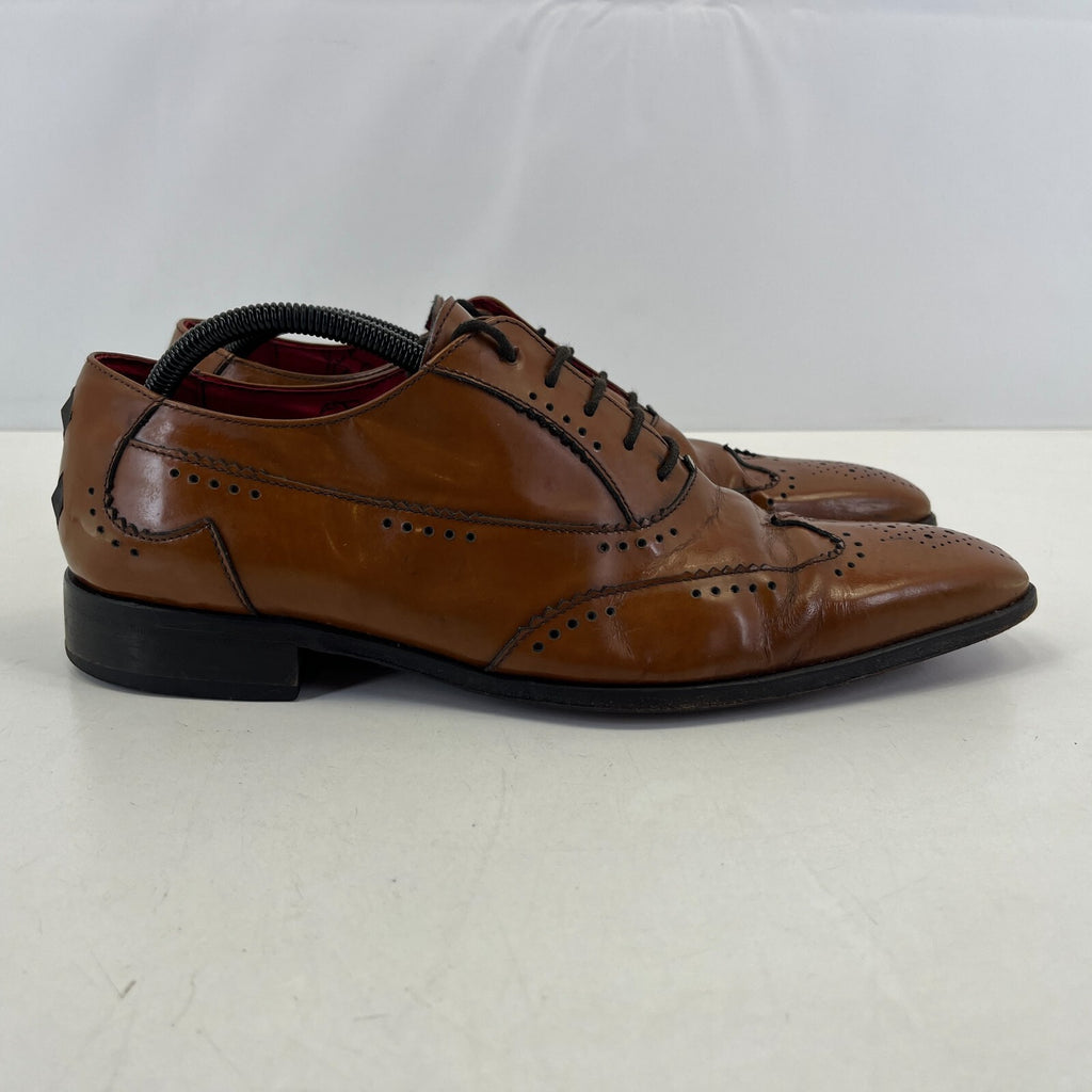 Jeffery West Muse Brown Leather Wingtip Shoes UK 9 EU 43 US 10