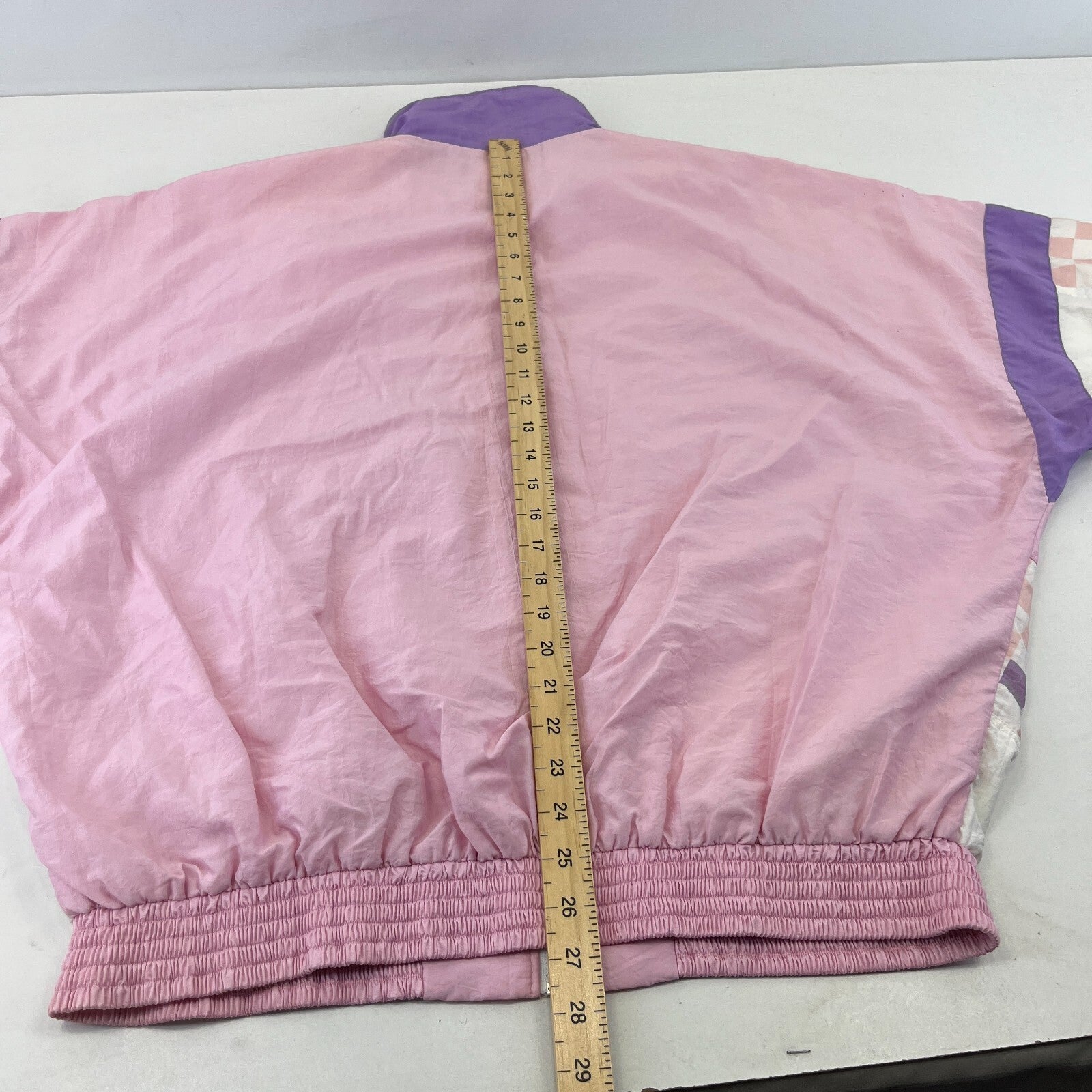 Vintage 80s 90s Golden Cup Shell Suit Track Jacket Pink Colour Block size L