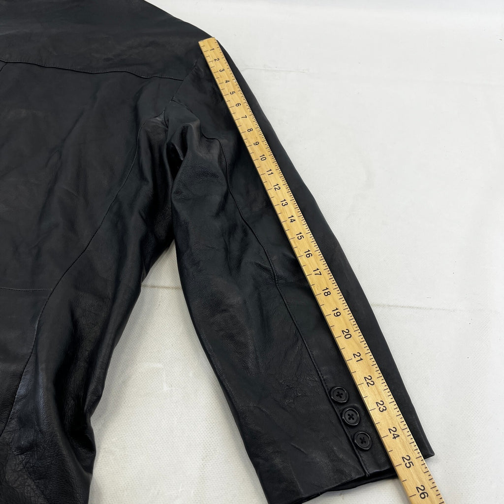 Calculus London Men's Soft Leather Jacket in Black size 2XL