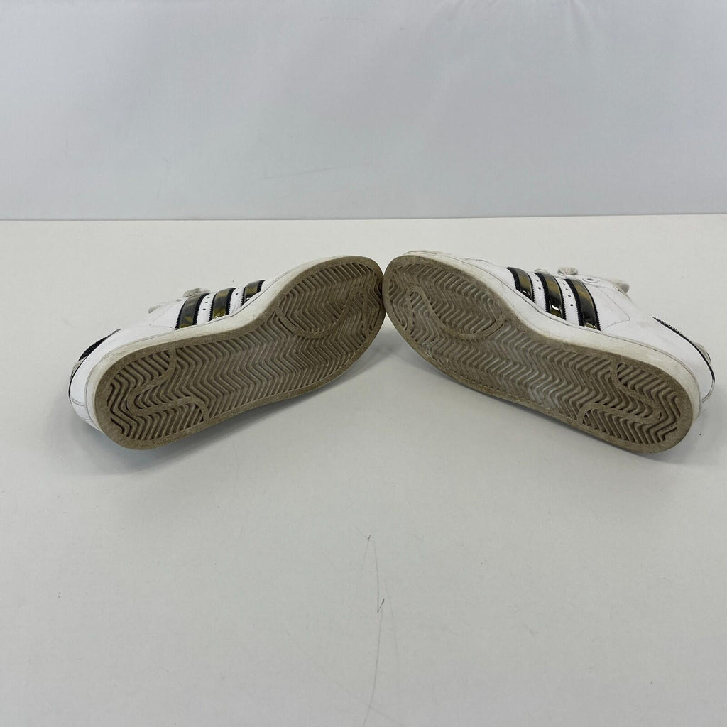 White Superstar Trainers in White & Bronze UK Women's size 5.5