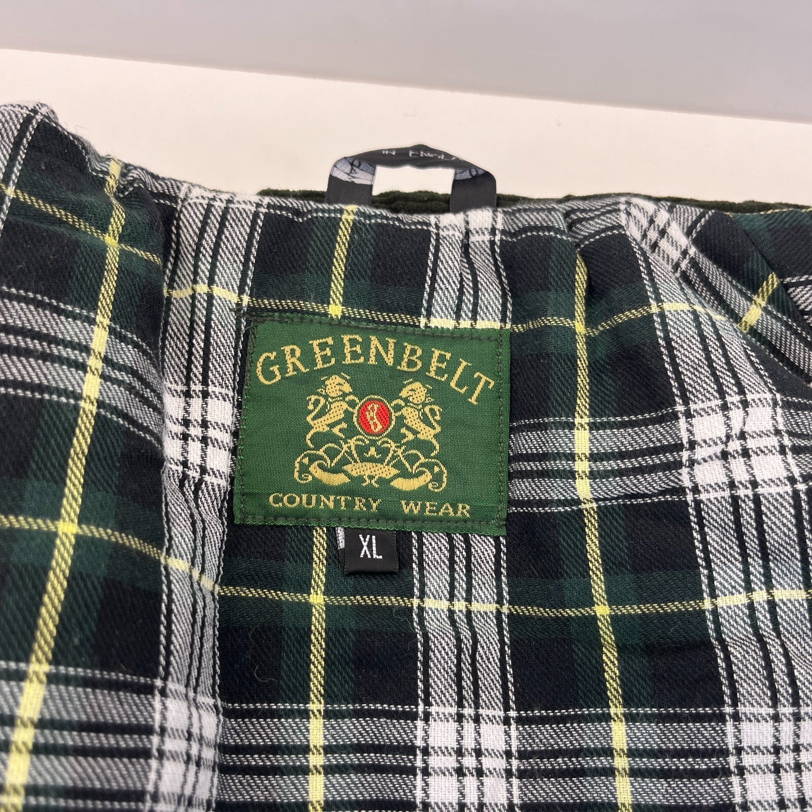 Greenbelt Waxed Gilet in Green size XL Mens Country Vest Tartan Lined Shooting