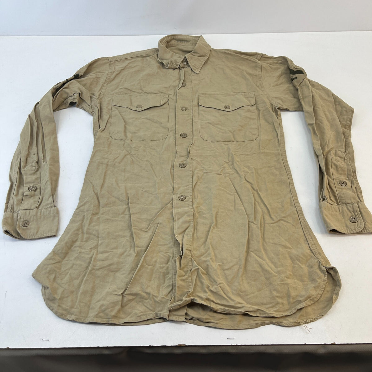 Vintage US Marines USMC Heavy Twill Workwear Shirt Long Sleeve Military size M