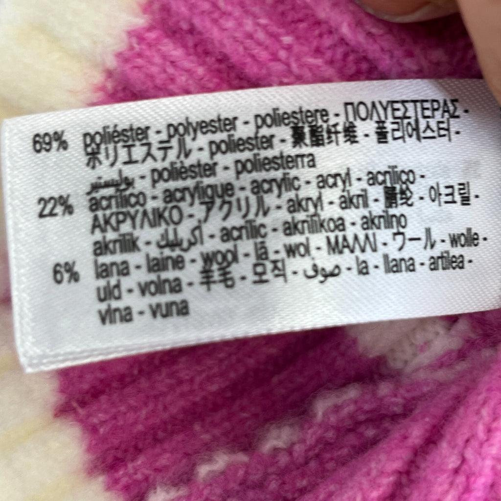 Zara Girl's Knit Jumper Crew Neck Pullover Sweater Pink & White size 11-12yrs
