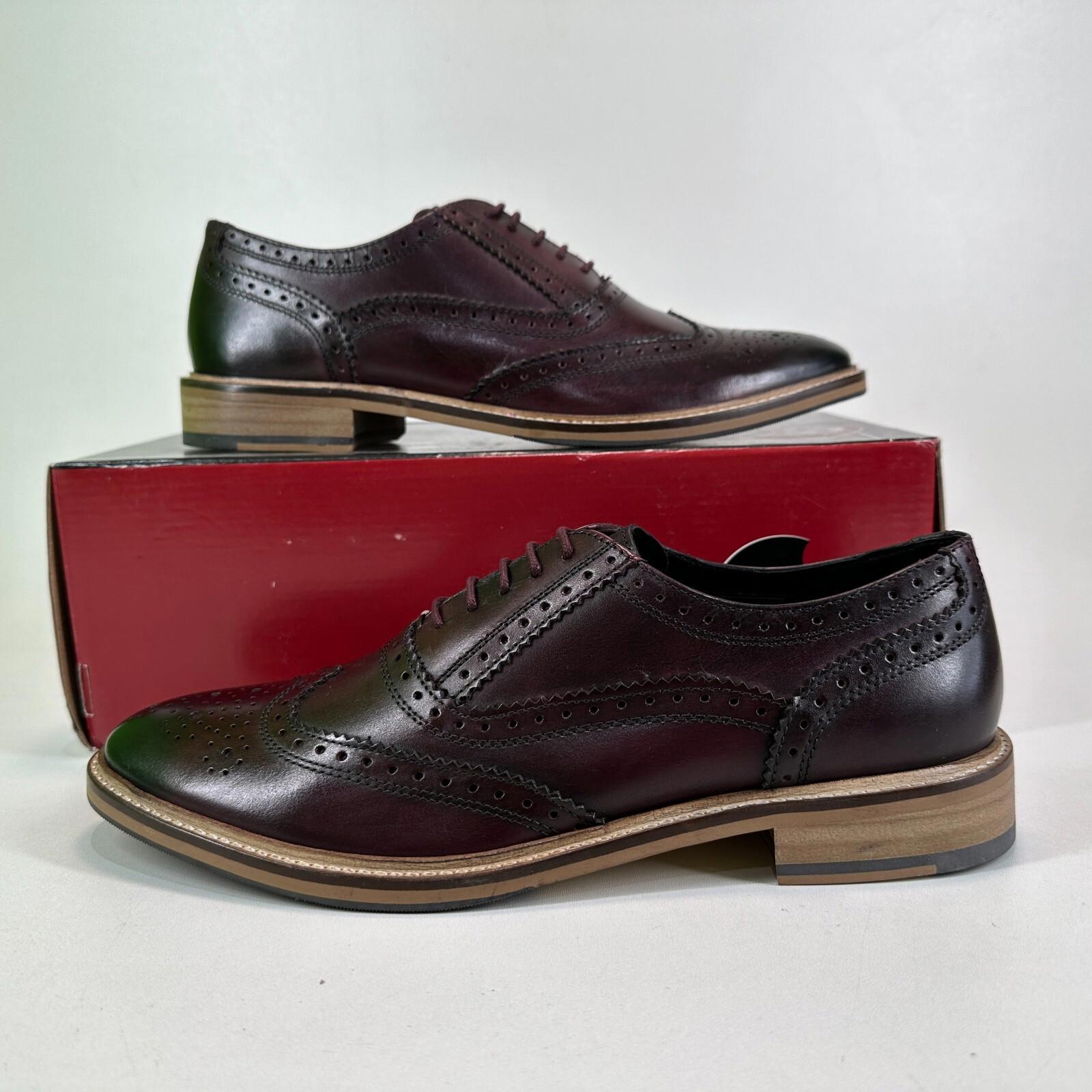 Ikon Buster Brogues Shoes Deep Oxblood Red Smart Casual Lace Up size 6 - NEW