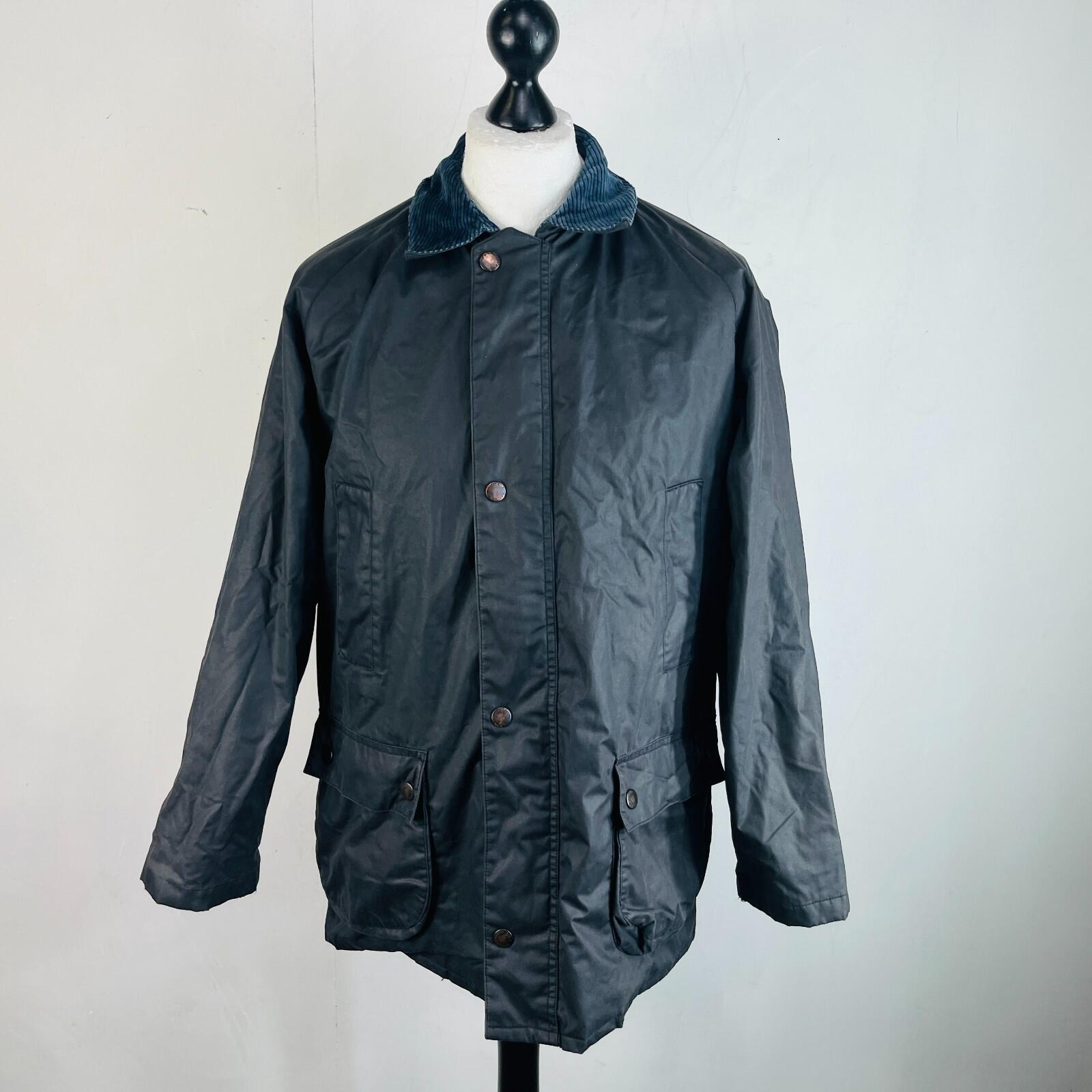Wilkes & Ackerman Men's Outdoor Wax Jacket in Dark Blue size Large