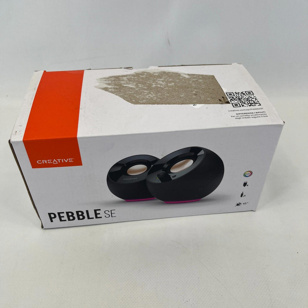 Creative Pebble SE 2.0 Desktop Speakers Black w/ Light-Up Base USB Type-C