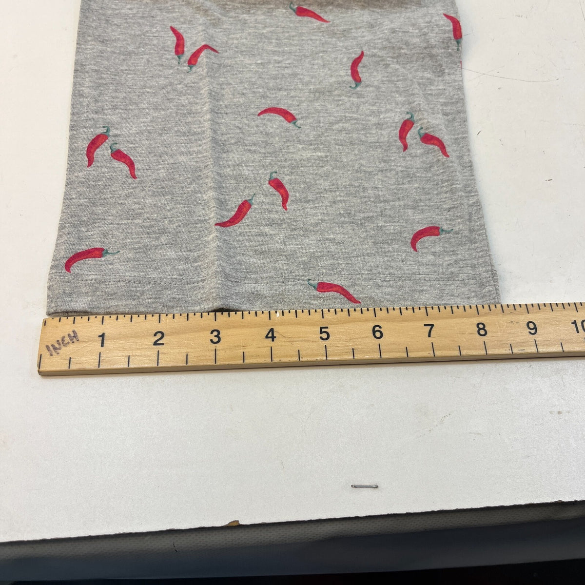 M&S Ladies Pyjama Set UK L 16-18 Grey with Chillies Long Leg Short Sleeve New