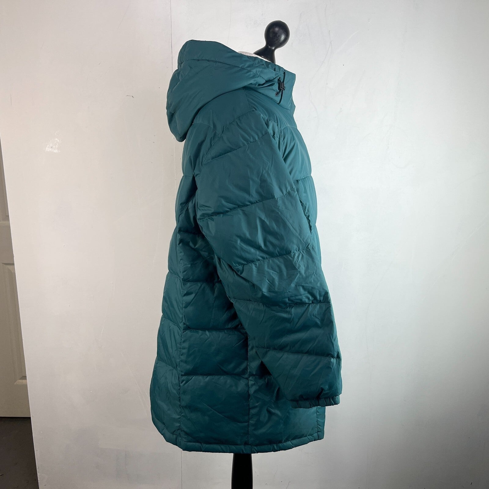 L L Bean Puffer Coat Women's Size 3XL (18) Green Hooded Goose Down Insulated