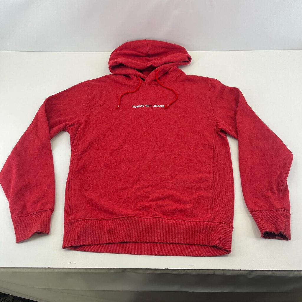 Tommy Jeans Men's Pastel Red Pullover Hoodie size M - Logo