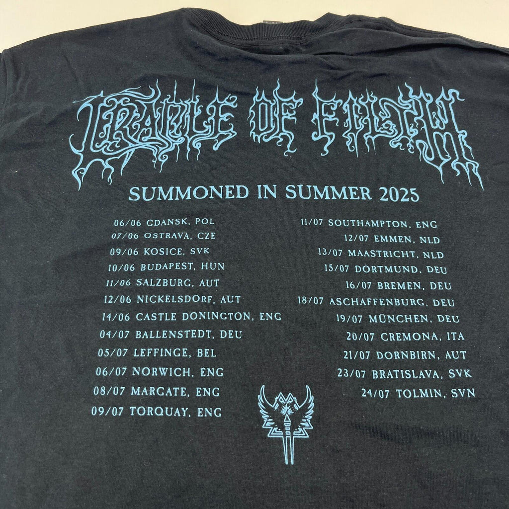 Cradle of Filth Summoned in Summer 2025 Tour T Shirt size Medium - NWOT