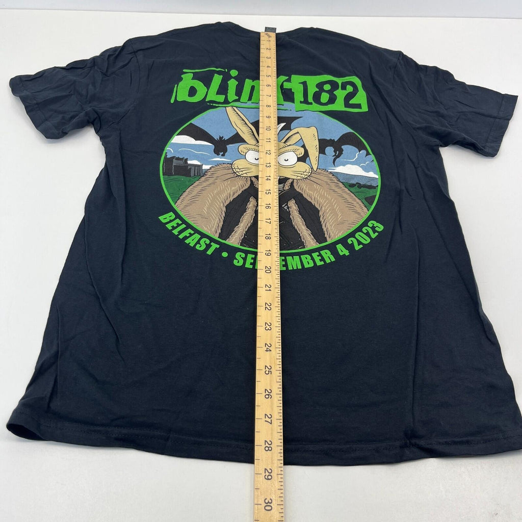 Blink 182 Belfast 2023 Tour T Shirt - Black & Green size Medium - NWOT