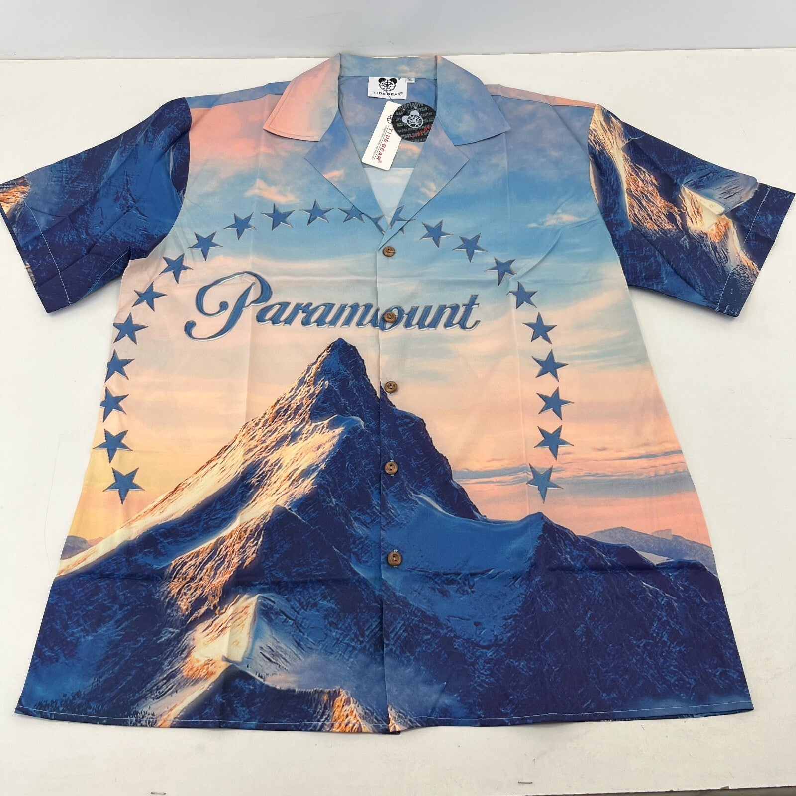 Tide Gloomy Bear AOP Short Sleeve Shirt Paramount Movie Print size XL Sh*te Shrt