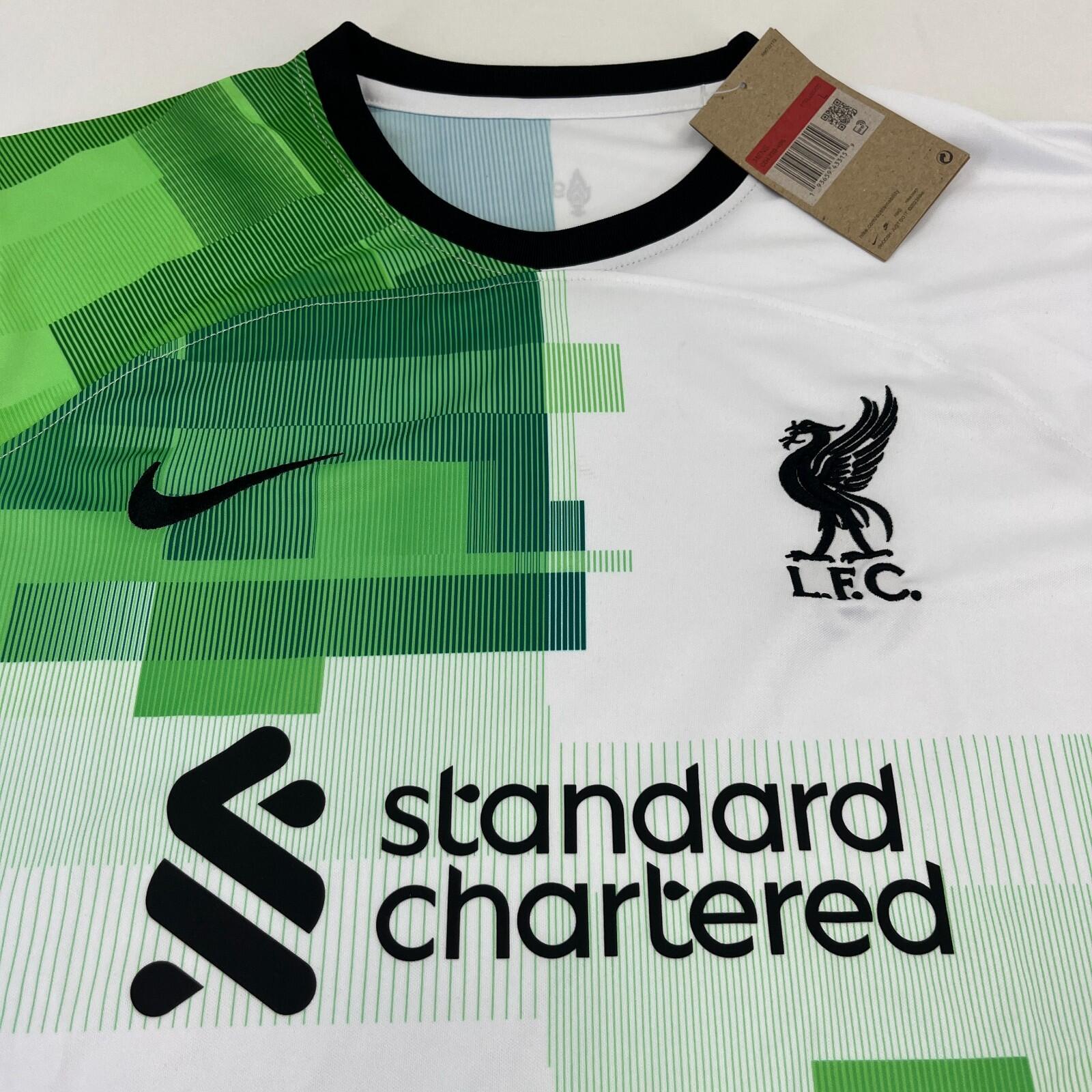 Nike Liverpool FC 2023-24 Away Shirt size Large Dri-Fit White Green