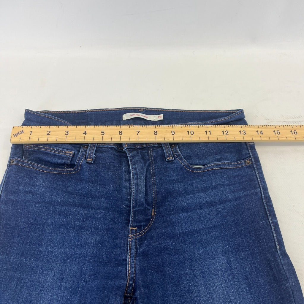 Levis Slimming Skinny Jeans Navy Blue Denim Women's W28" L30"