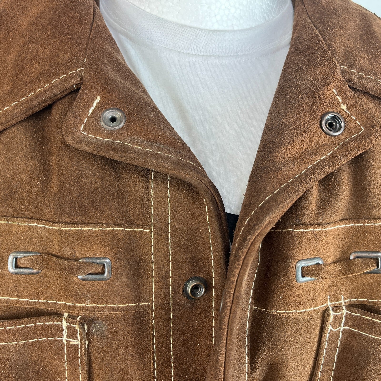 Vintage Excelled Heavy Suede Leather Rugged Wear Jacket size 44 Made in Canada