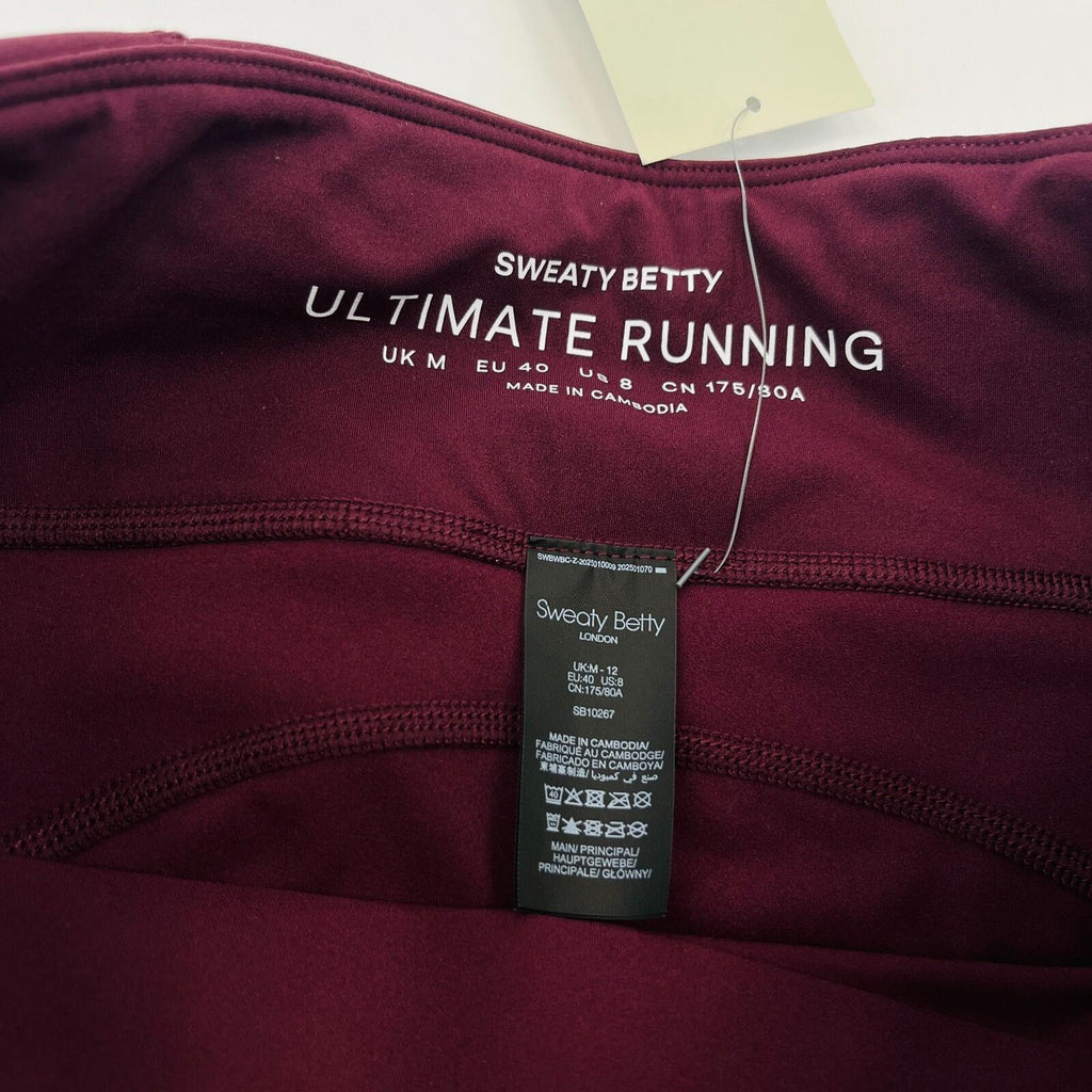 Sweaty Betty Ultimate Run Full Length Leggings in Garnet Red size Medium - New