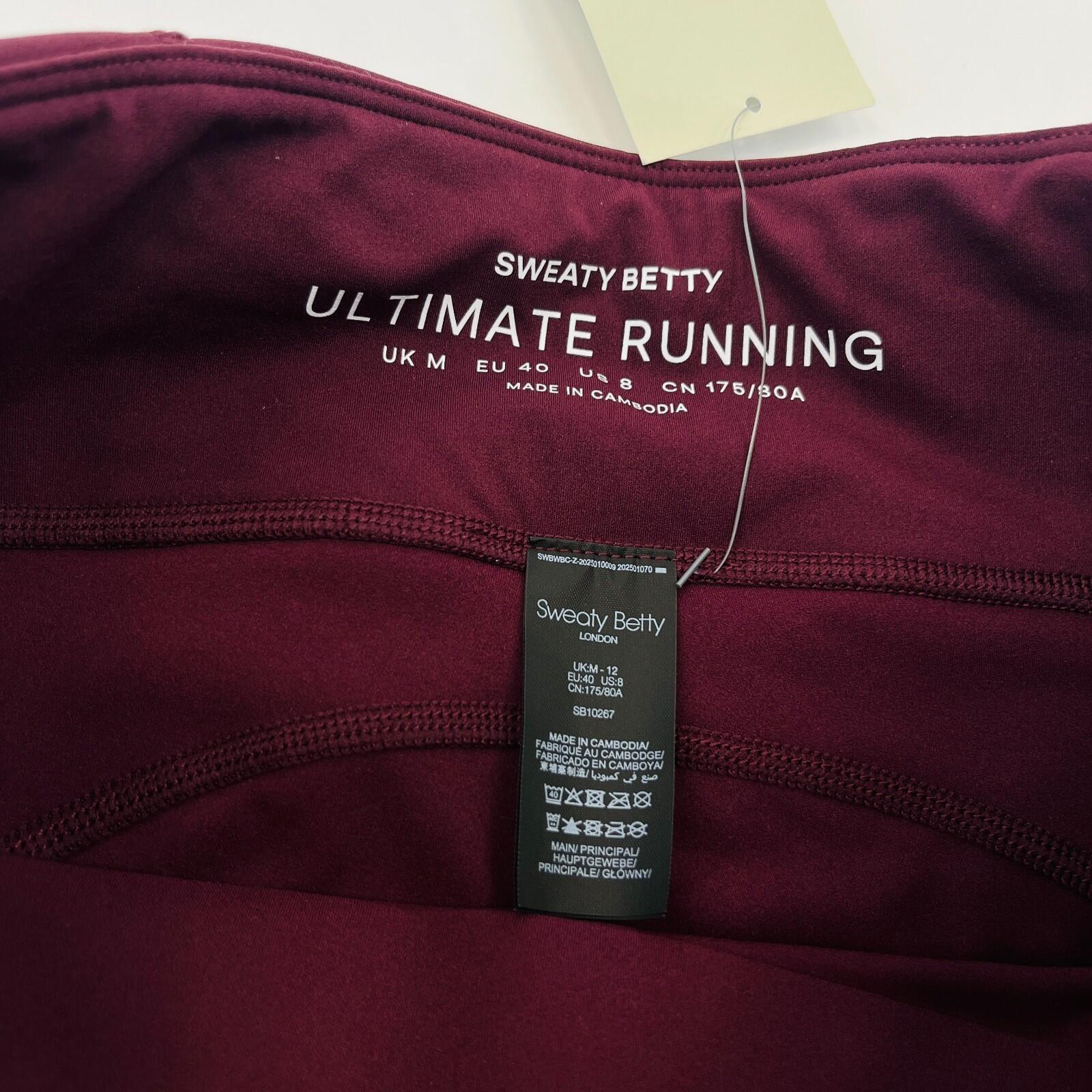 Sweaty Betty Ultimate Run Full Length Leggings in Garnet Red size Medium - New