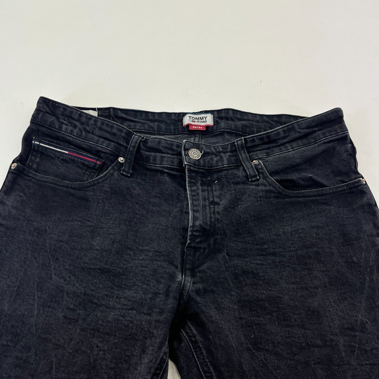 Tommy Hilfiger Scanton Jeans Mens W36" L34" Denim Slim Fit Stretch Black