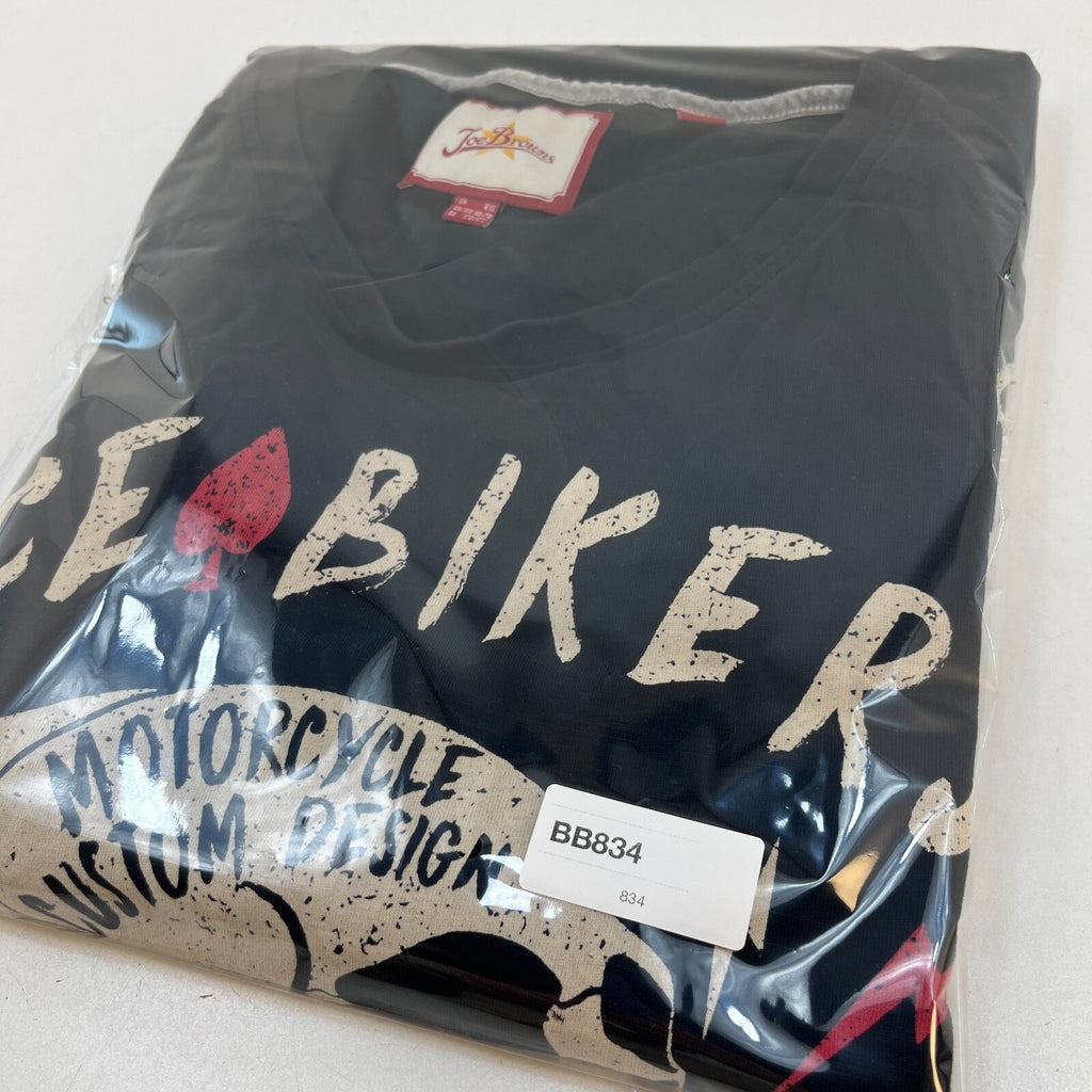 Joe Browns Biker T-shirt Mens Black Size 6XL Crew Neck Short Sleeve Cotton Tee