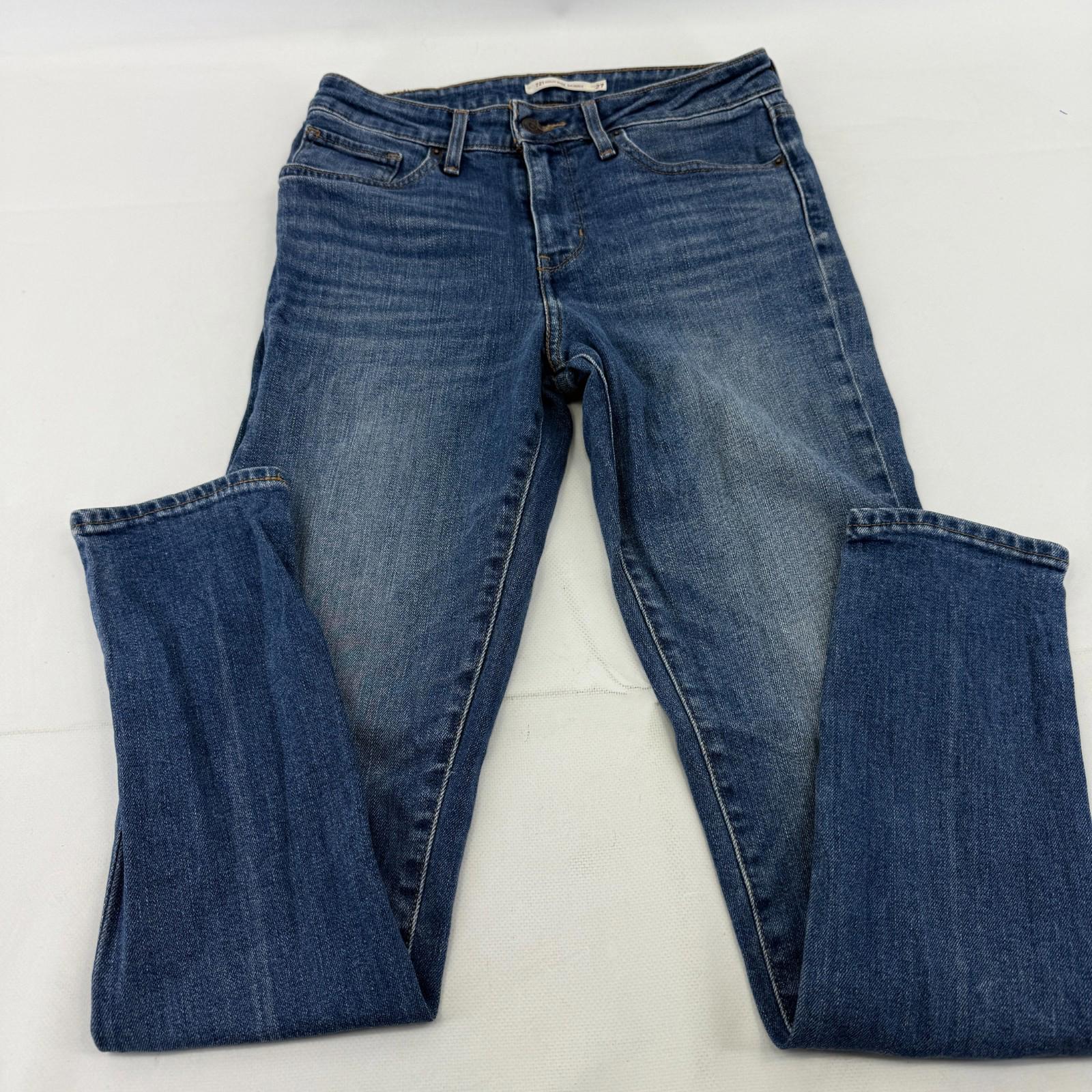 Levi's 721 Mid Blue High Rise Skinny Denim Jeans UK Women's W27 L32 Levi Strauss