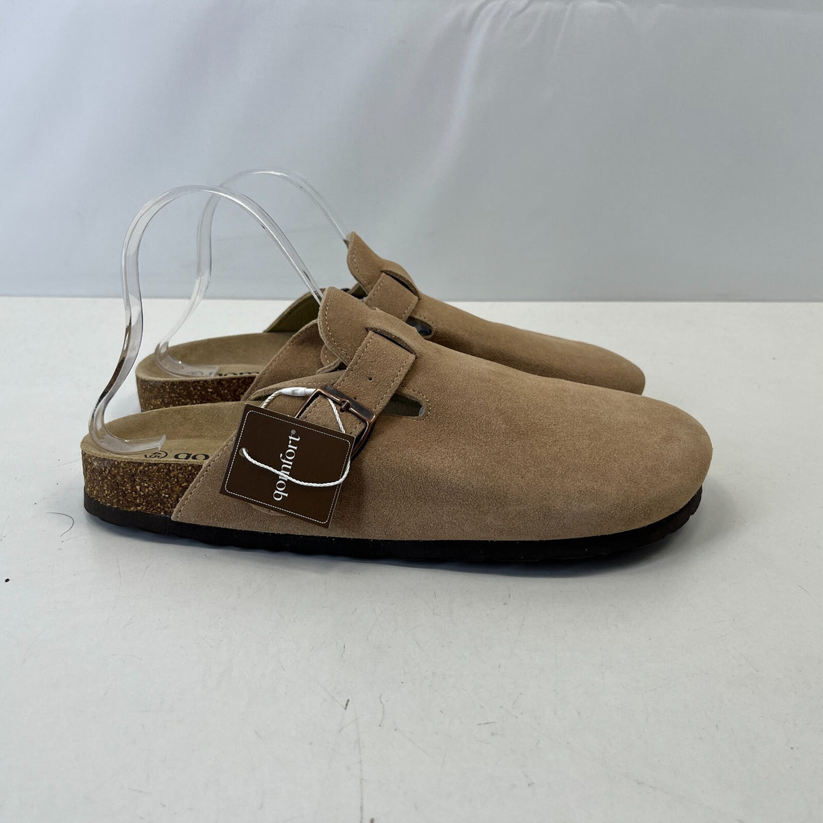 Qomfort Suede Leather Slide Sandals Sand Beige Men's size 11 EU 45 - New